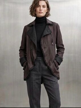 VINTAGE 2006 DIESEL Archive "MOD. KLOF" Distressed Linen-Wool Blazer Size M Rare